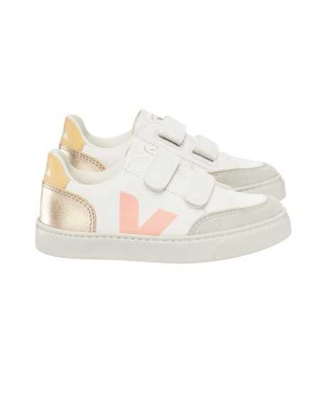 VEJA V12 VELCRO WIT GOUD ROZE