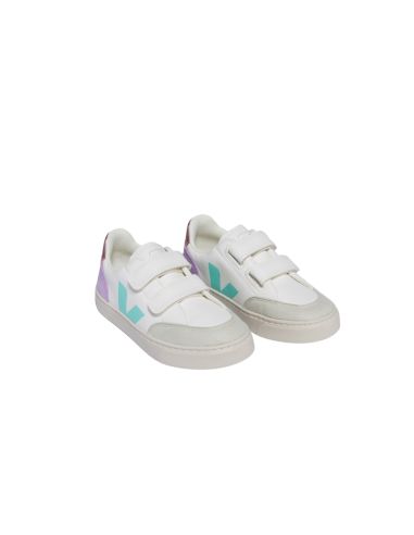 VEJA V12 VELCRO WIT BLAUW