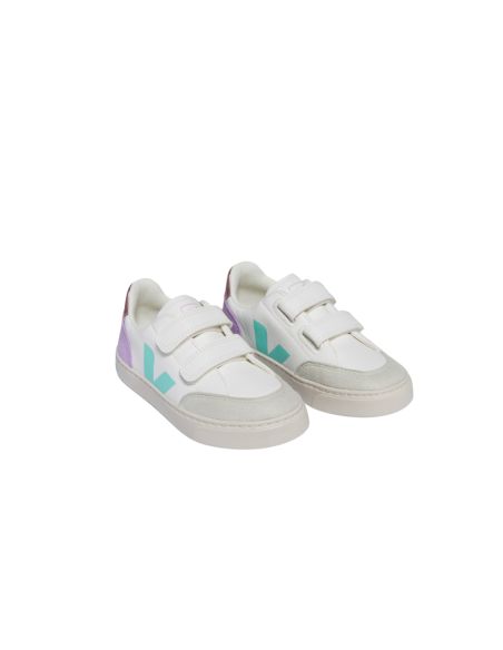 VEJA V12 VELCRO WIT BLAUW