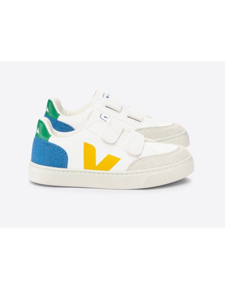 VEJA V12 VELCRO BLANC JAUNE BLEU VEJA V12 VELCRO BLANC JAUNE BLEU