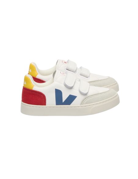 VEJA V12 BLANC BLEU JAUNE