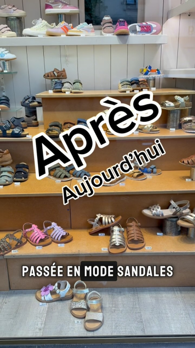 ✨La vitrine change… le stock aussi ! 👡👟 \n\nIl y a quelques semaines, ma vitrine débordait : baskets, petites toiles, sandales… il y en avait...