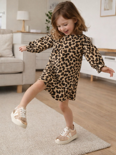 Sur la première photo, une petite fille porte le modèle Volley en cuir métallisé or.\nLes deuxième et troisième images montrent le packshot du même...